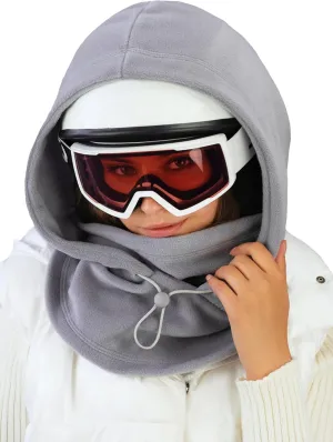 Fleece Balaclava Over Helmet - Warm Helmet Ninja Hood - Snowboard Hooded Hat Neck Gaiter Ski Mask