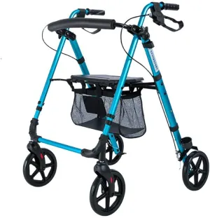 Folding Rollator Rollator Walkers Rollator Walker, Walking Frame 4 Wheel Foldable Compact Mobility Aids with Seat Bag Transport Walker Multi Use Walking Stick Elderly Disabled