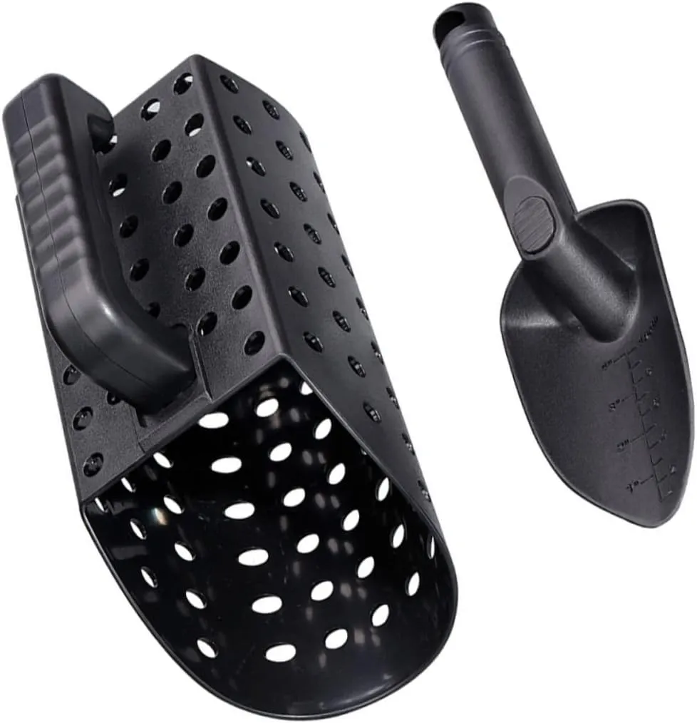 Folding Sand Scoop Removable Long Handle Treasure Finding Tool for Beach Exploration