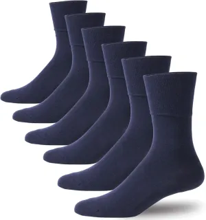 Forcool Non-Binding Cushion Crew Cotton Diabetic Socks for Men and Women, M/L/XL, 3/6 Pairs