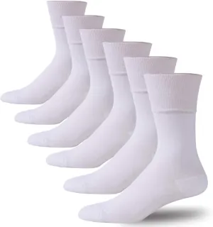 Forcool Non-Binding Cushion Crew Cotton Diabetic Socks for Men and Women, M/L/XL, 3/6 Pairs