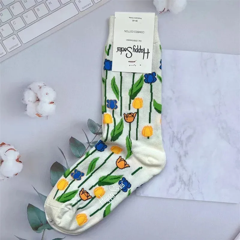 Four Seasons Pure Cotton  Women's Mid-Tube Moisture Wicks And Sweat Sports Socks