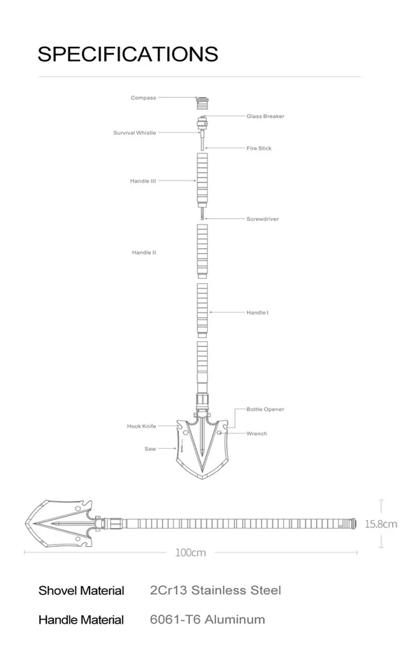 FRIGATE 14-in-1 Folding Shovel MT-30