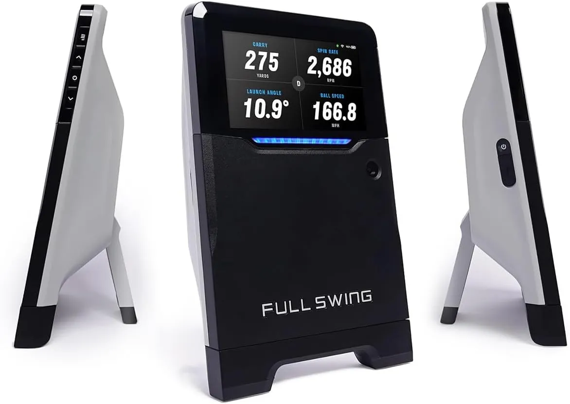 Full Swing KIT Golf Launch Monitor and Simulator | 16 Data Points Powered by 5D Ai Machine Learning Radar with Course GPS Overview for Real Time Ball Flight and Signature Series Gift Package
