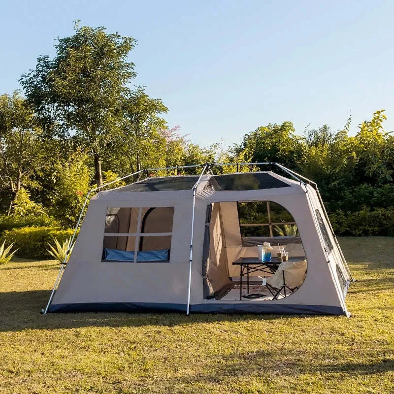 Fully Automatic Quick Open Two-Room Camping Tent – Waterproof 4-8 Person Cabin Tent for Outdoor Overnight Stays