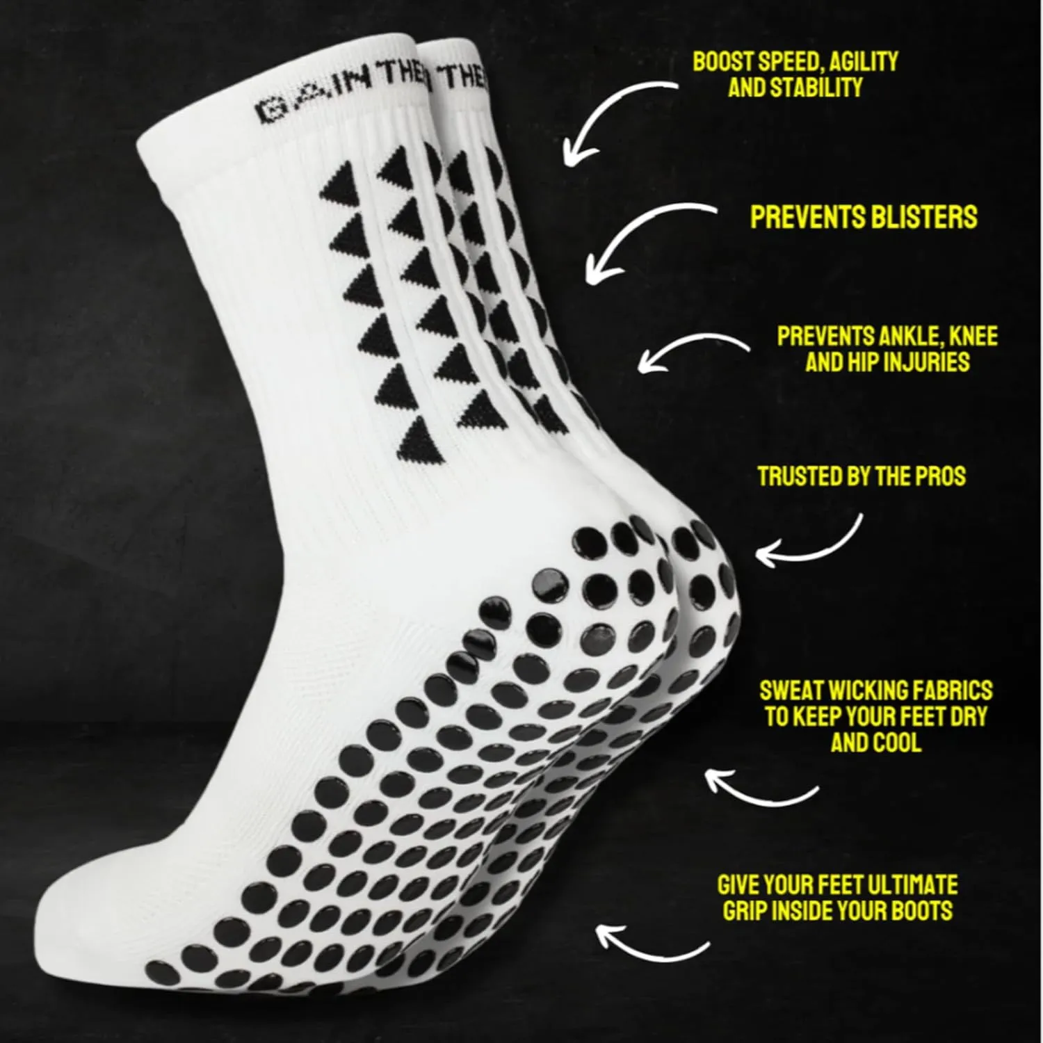 Gain The Edge Soccer Grip Socks - Set - White