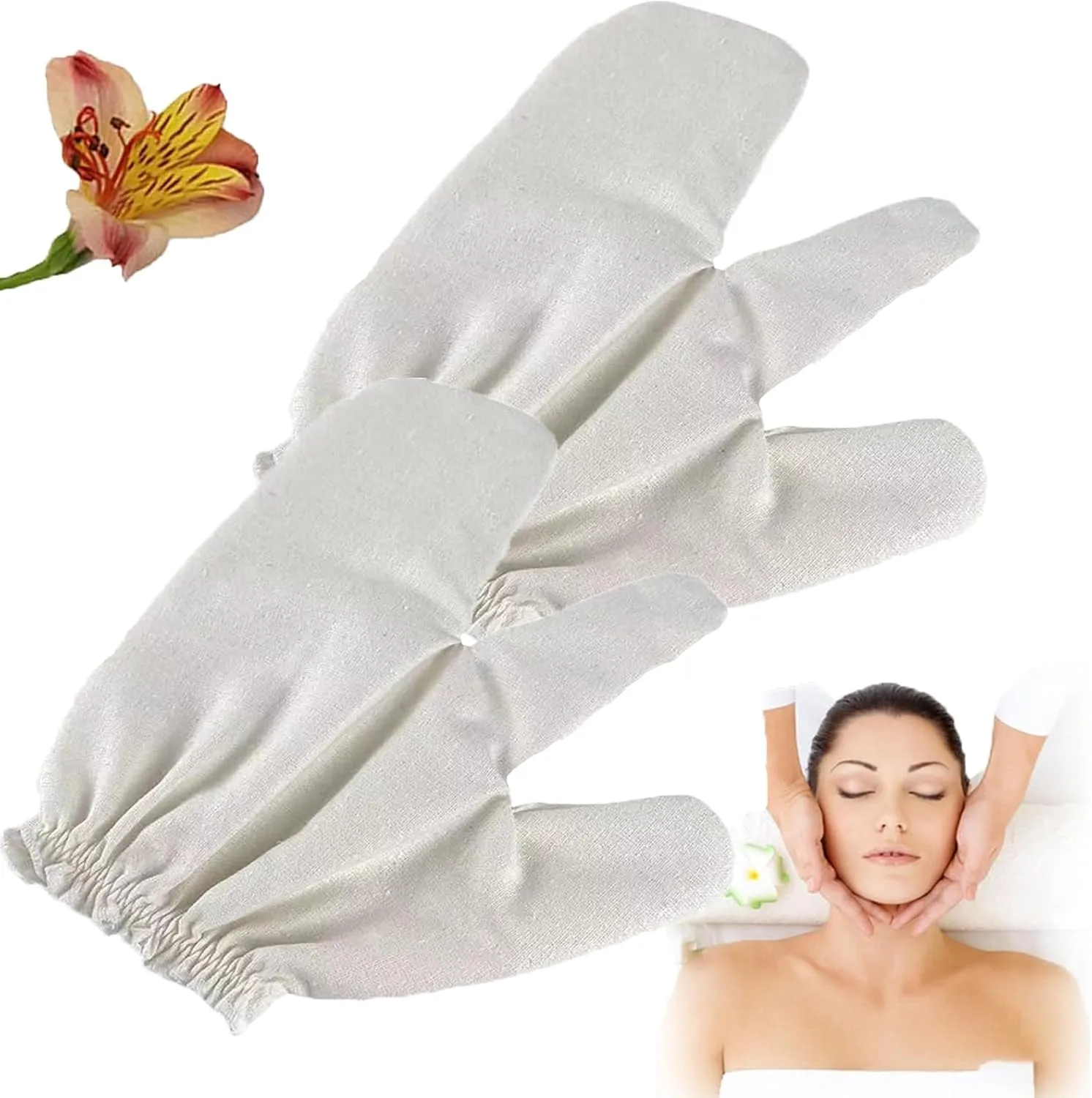 Garshana Gloves Raw Silk Massage Gloves Ayurvedic Massage, Garshana Gloves for The Lymphatic System, Spa Bath Scrubbing Dry Brushing Gloves for Women & Men, Silky Soft Exfoliator Bath Mitt (Two)