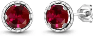 Gem Stone King Round 6MM Gemstone Birthstone Stud Earrings For Women Men | 925 Sterling Silver | Fine Jewelry Gifts for Her Mom Women Wife