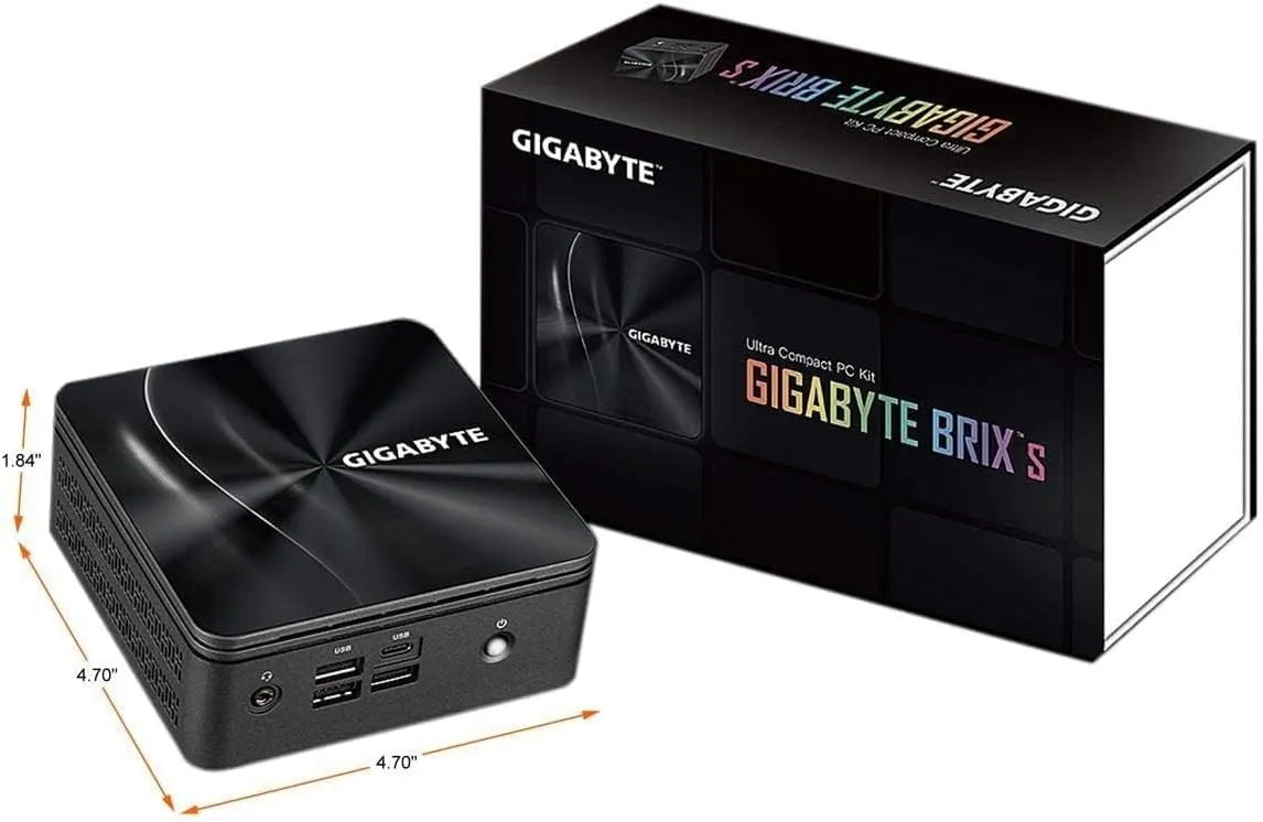 Gigabyte BRIX GB-BRR7H-4800-BWUS Ultra Compact PC Kit (AMD Barebone, Includes RYZEN R7-4800U CPU)
