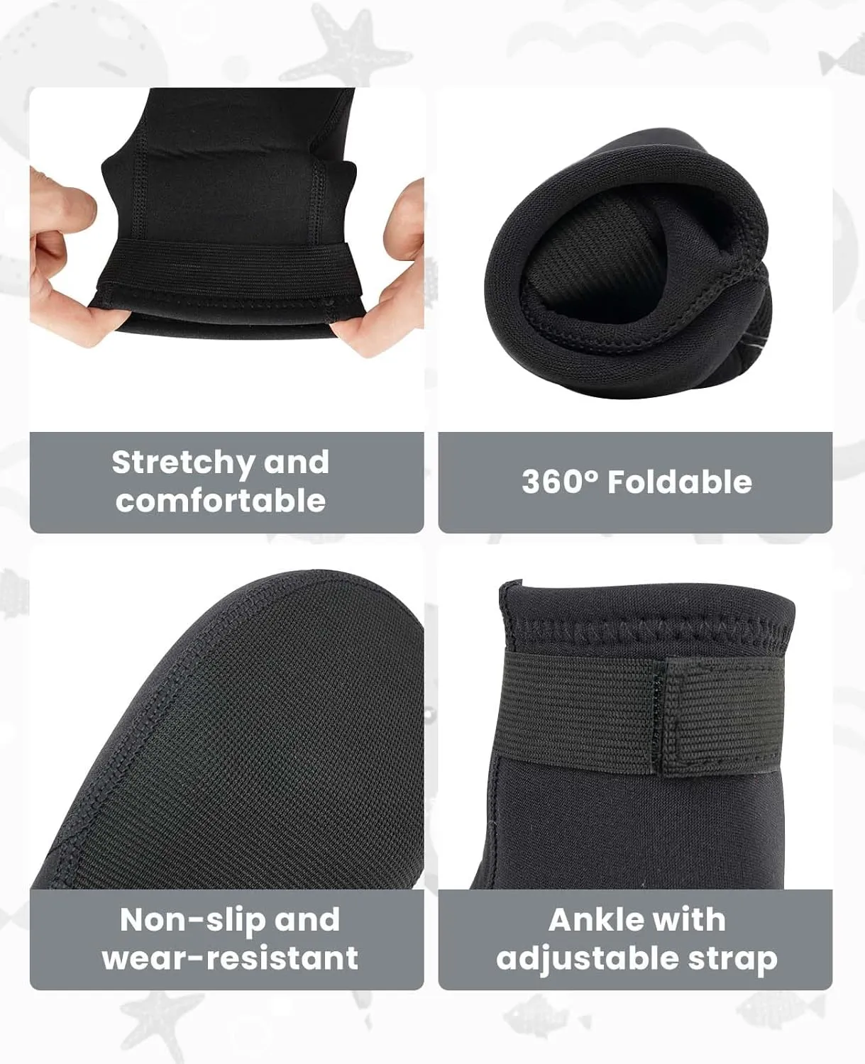 Gogokids 3mm Neoprene Wetsuit Socks for Kids, Keep Warm Toddler Water Socks, Anti-Scratch, Non-Slip, and Anti-Scald