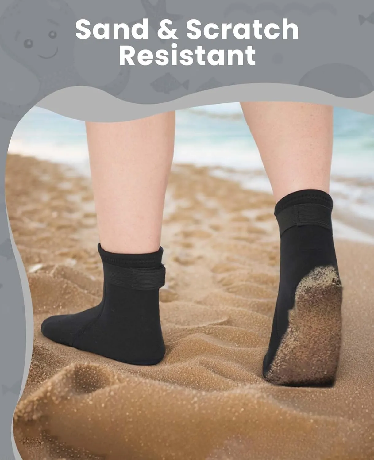Gogokids 3mm Neoprene Wetsuit Socks for Kids, Keep Warm Toddler Water Socks, Anti-Scratch, Non-Slip, and Anti-Scald