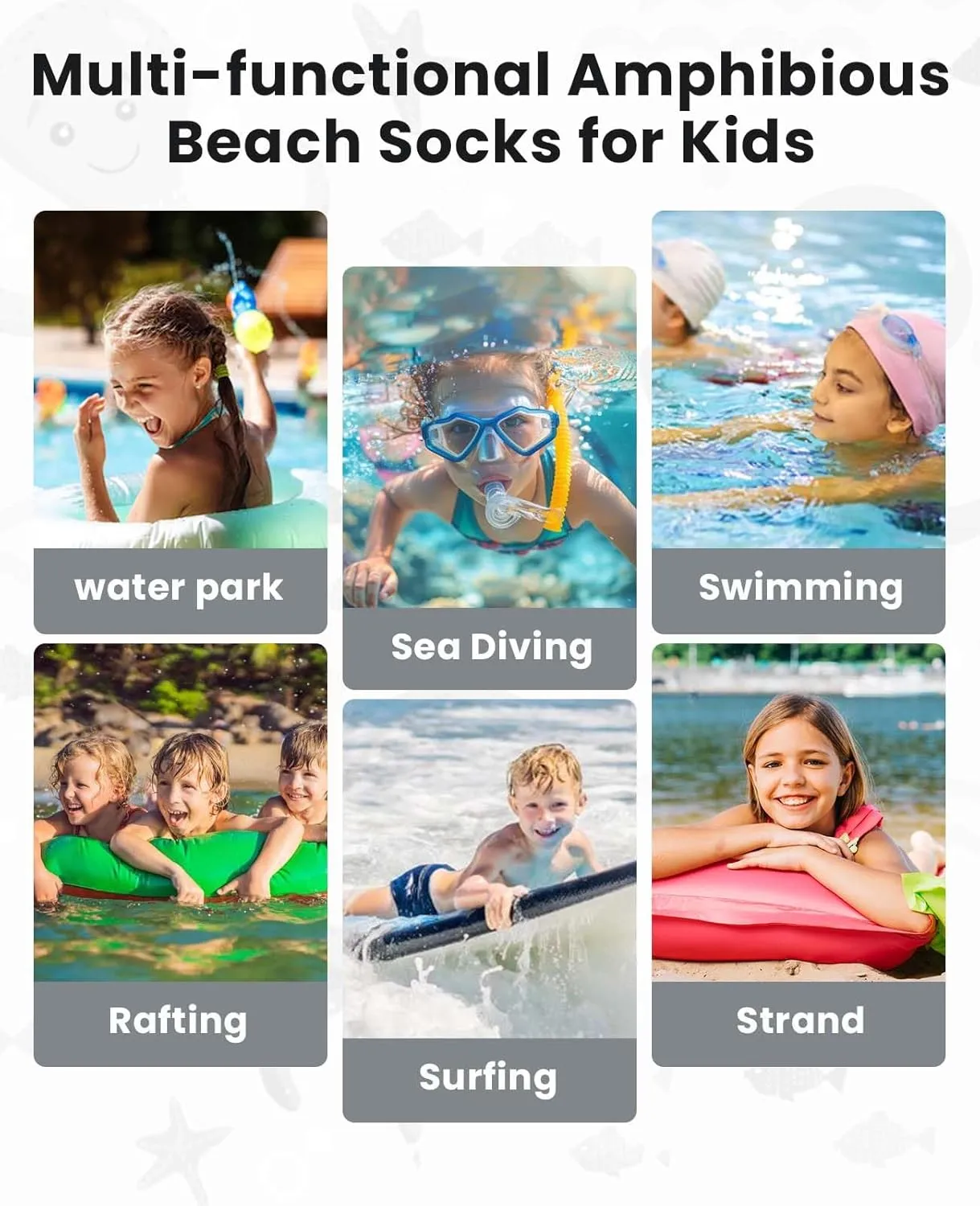 Gogokids 3mm Neoprene Wetsuit Socks for Kids, Keep Warm Toddler Water Socks, Anti-Scratch, Non-Slip, and Anti-Scald