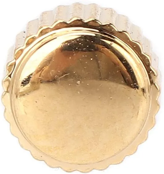 Golden Steel Watch Crown Spare Parts, 5pcs Replacement Watch Heads for Quartz Mechanical Watches, Sturdy and Practical Accessories for Watch Repair