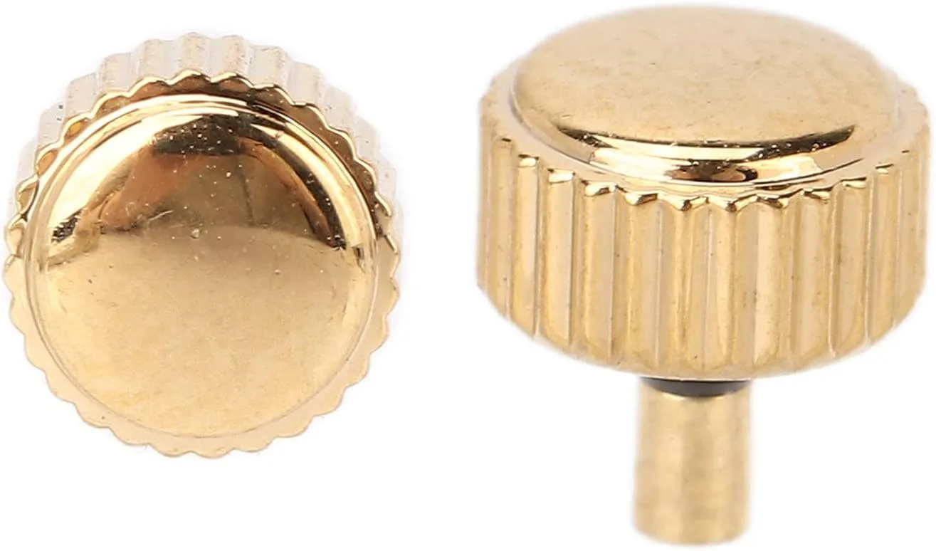 Golden Steel Watch Crown Spare Parts, 5pcs Replacement Watch Heads for Quartz Mechanical Watches, Sturdy and Practical Accessories for Watch Repair