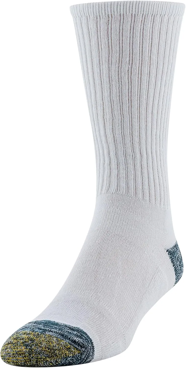 GOLDTOE Men's FIT TEC Cushion Crew Socks, 6-Pairs