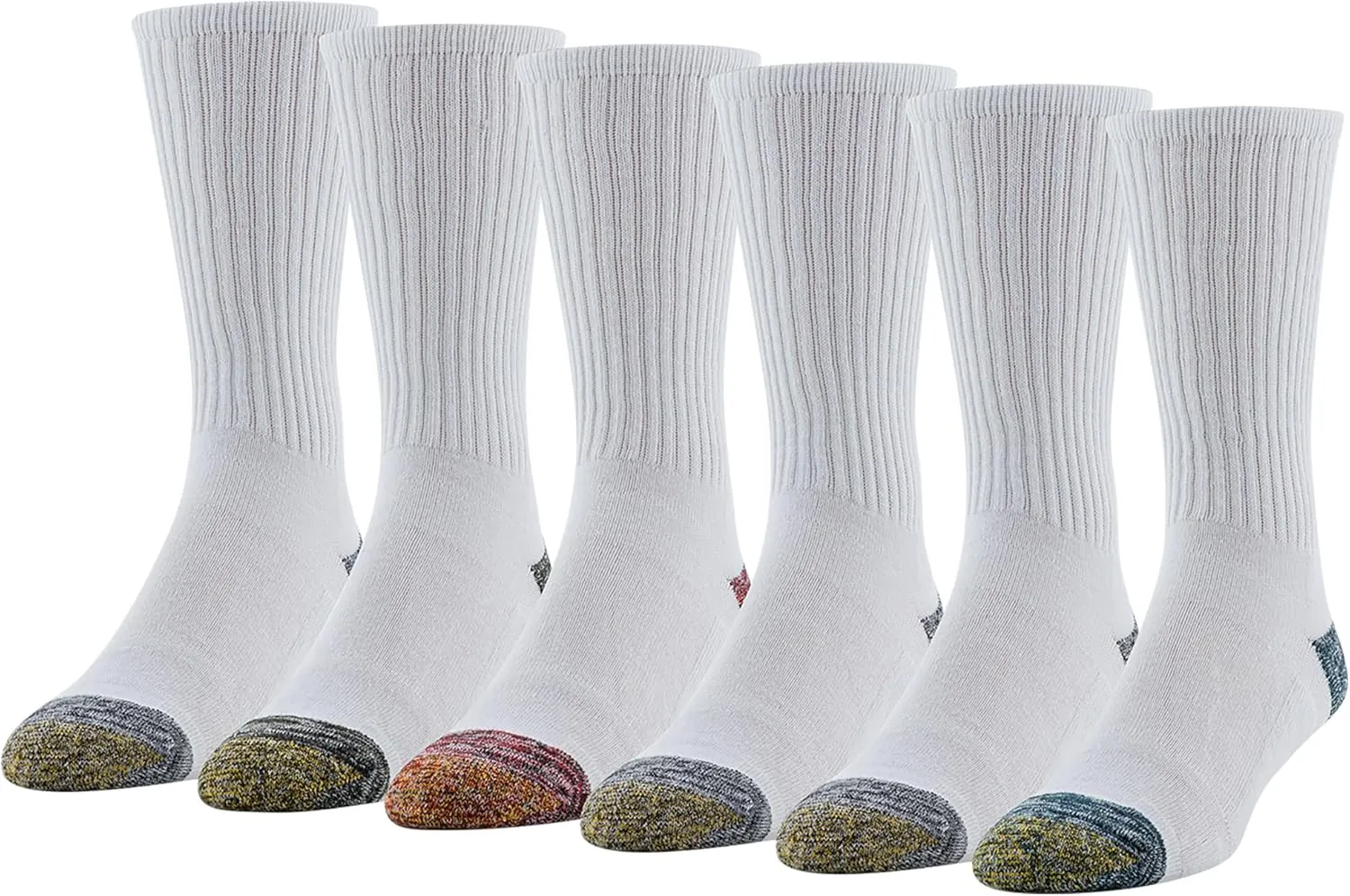 GOLDTOE Men's FIT TEC Cushion Crew Socks, 6-Pairs