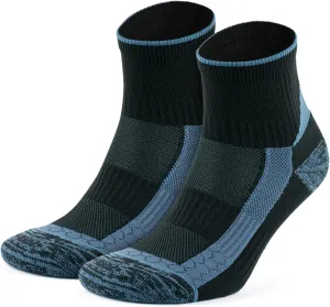 GoWith 2 Pairs Unisex Athletic Fit Running Socks, Anti-Blister Cushioned Performance Socks, Seamless Padded Workout Socks