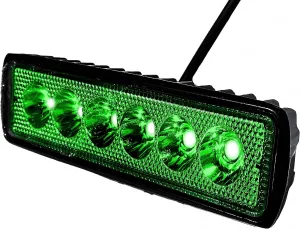 Green Blob Outdoors Blob Flounder and Hog Feeder Light Green 12-28V LED High Power 2800 Lumen Submersible Waterproof Flood Light Bar with 15ft Cord for ATV Jeep Dock Pontoon Bow and Flounder Boats