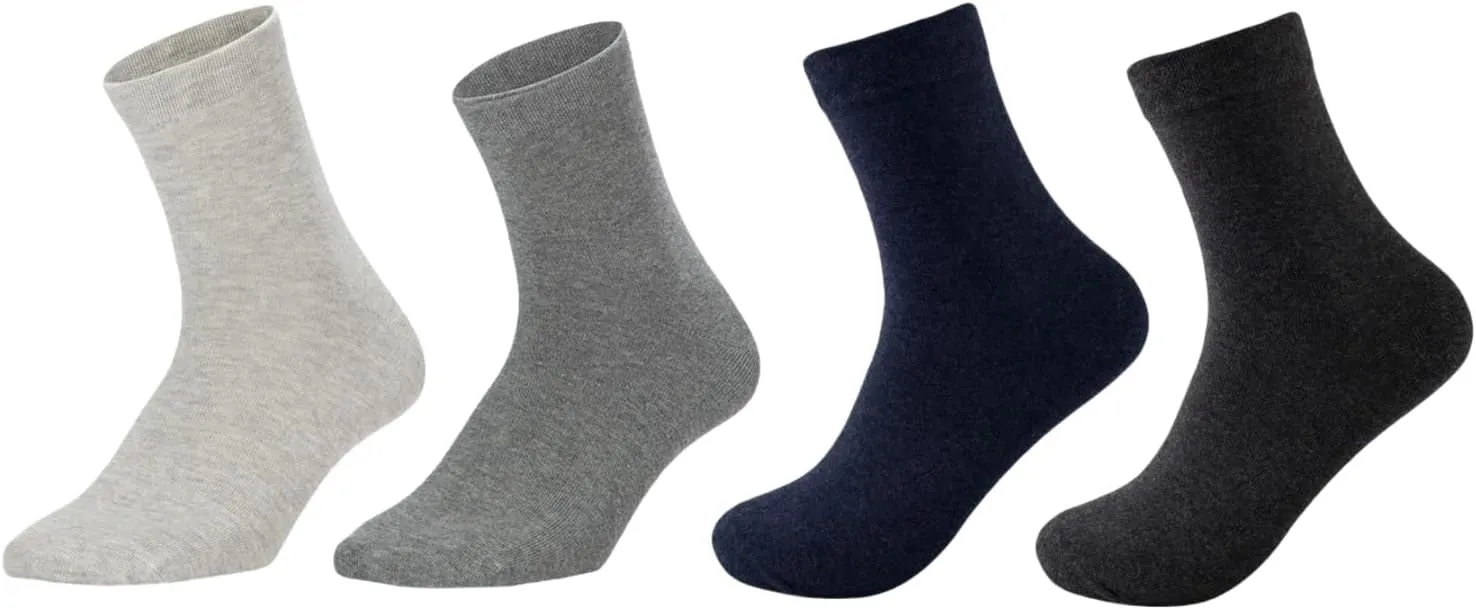 Grounding Socks with Silver Fiber - Anti Odor & Moisture Wicking, Static Dissipative Earthing Socks for Indoor/Outdoor Use, Works with Grounding Shoes/Mats/Sheets (4 Pairs)