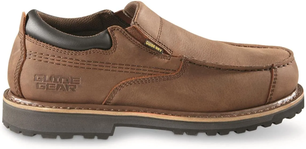 Guide Gear Men's Rugged Timber Waterproof Slip-On Shoes; Moisture Wicking Insoles, Casual Footwear