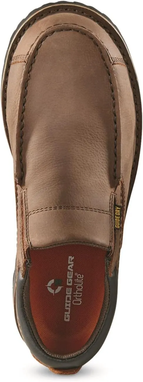Guide Gear Men's Rugged Timber Waterproof Slip-On Shoes; Moisture Wicking Insoles, Casual Footwear