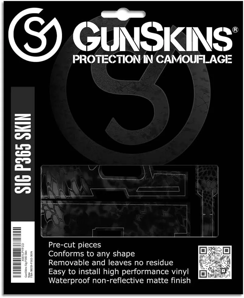 GunSkins Precut Pistol Skin for Sig Sauer P365 - Compatible with Airsoft AEG BB Gun - Vinyl Wrap - Easy to Install - 100% Waterproof - Matte Finish - Made in USA