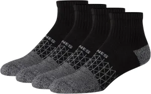 Hanes Men's Absolute Active Cushioned Ankle, Moisture Wicking Socks, Seamless Toe, 4-Pack