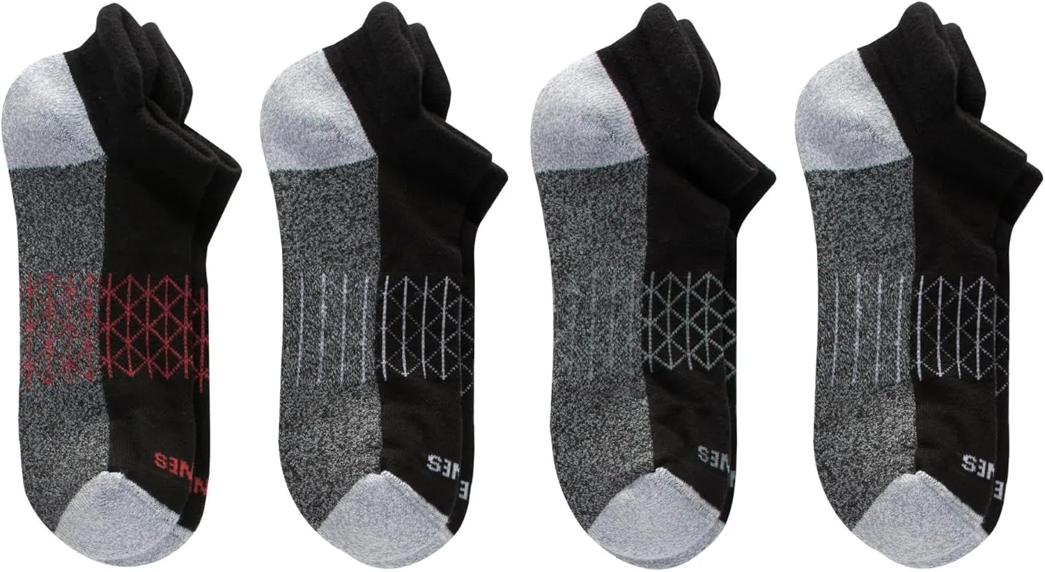 Hanes Men's Absolute Active Cushioned Heel Shield, Moisture Wicking Socks, Seamless Toe, 4-Pack