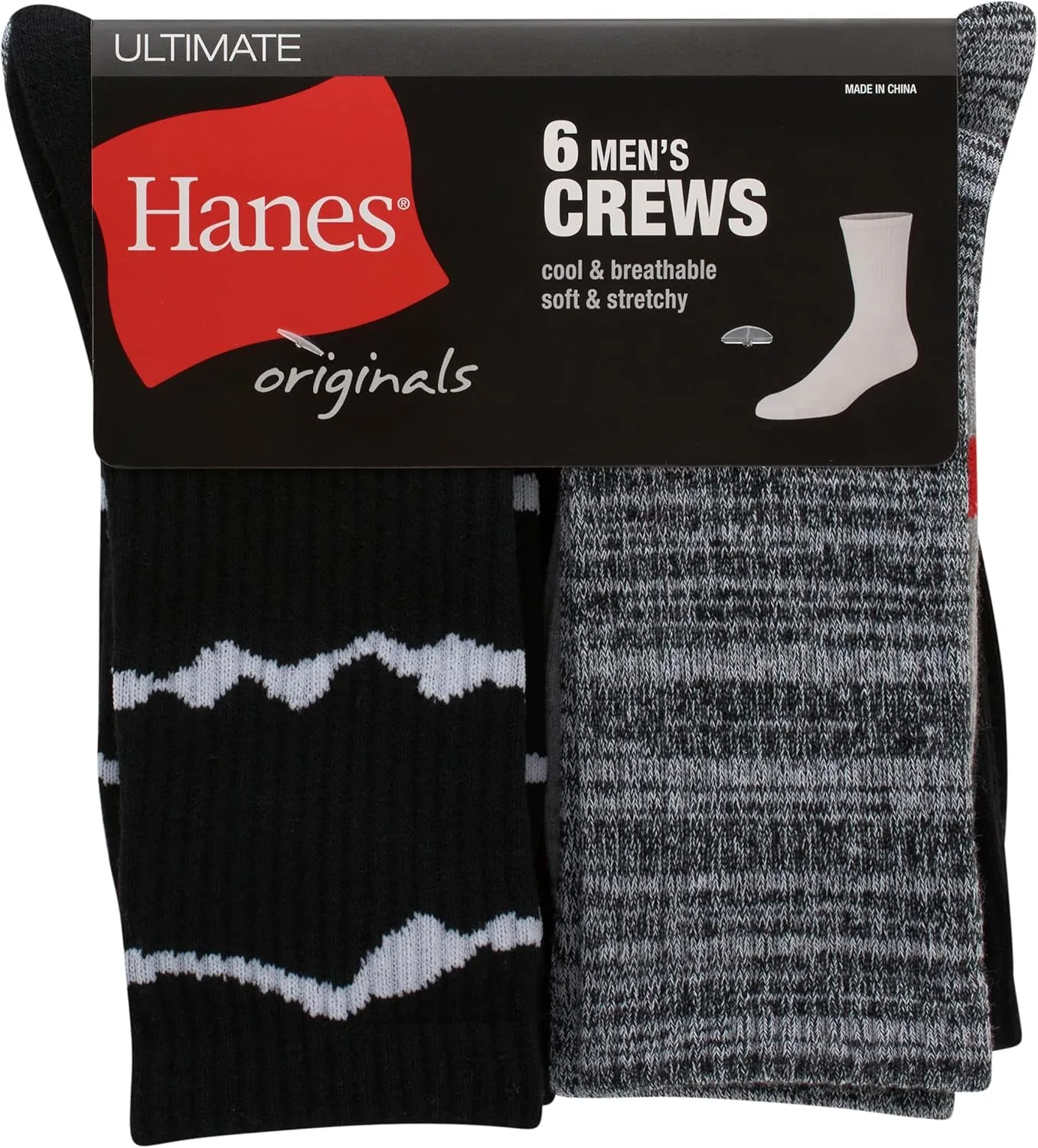 Hanes Men's Hanes Men's Socks, Ultimate Originals Crew, Ankle and No Show Socks