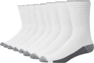 Hanes Men's Max Cushioned Crew Socks, Moisture-Wicking with Odor Control, Multipack