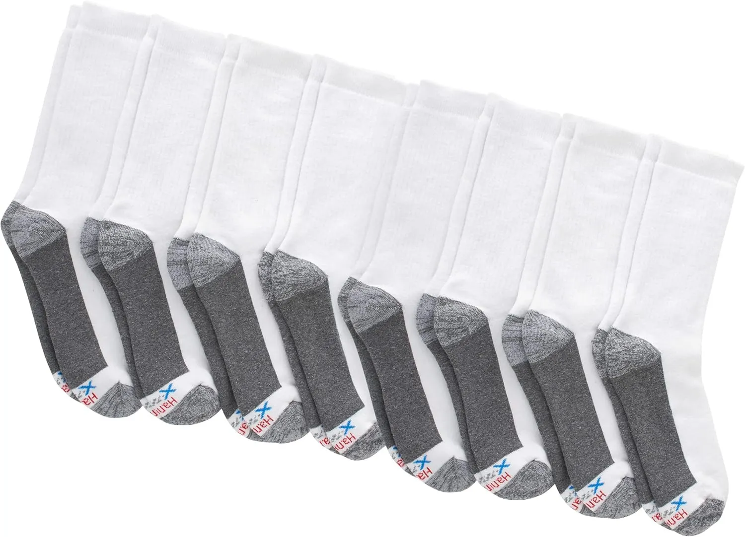 Hanes Men's Max Cushioned Crew Socks, Moisture-Wicking with Odor Control, Multipack