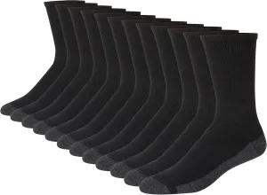 Hanes Men's Max Cushioned Crew Socks, Moisture-Wicking with Odor Control, Multipack