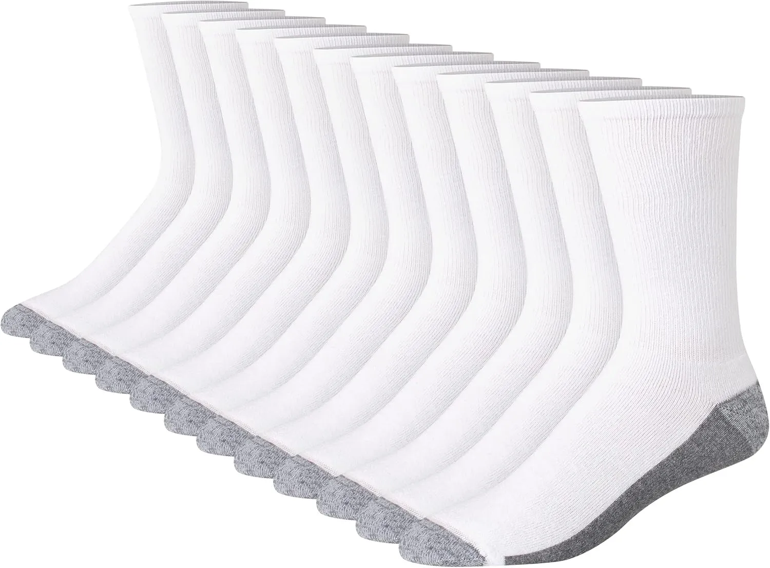 Hanes Men's Max Cushioned Crew Socks, Moisture-Wicking with Odor Control, Multipack