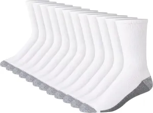 Hanes Men's Max Cushioned Crew Socks, Moisture-Wicking with Odor Control, Multipack