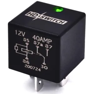HD Switch 12V 40A Waterproof Relay Replaces Tyco VF4-15F11-C05, VF415F11C05, 1628414B-PT, SPDT(1 Form C) 12VDC w/LED Indicator Light & Dielectric Grease