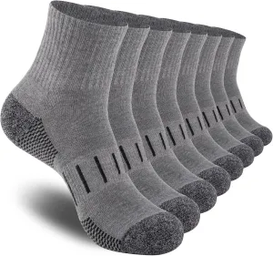 Heatuff Men's Ankle Athletic Socks Quarter Cushion Moisture Wicking Running Sports Work Socks(8 Pairs)