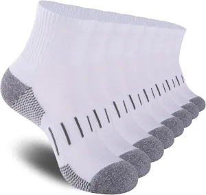 Heatuff Men's Ankle Athletic Socks Quarter Cushion Moisture Wicking Running Sports Work Socks(8 Pairs)