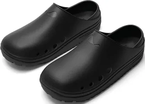Heel That Pain Heel Seat Clogs w/Fascia-Bar | Orthotic Shoes for Plantar Fasciitis & Heel Pain | Waterproof | Home & Work | Unisex (Men's 6, Women's 7) Black