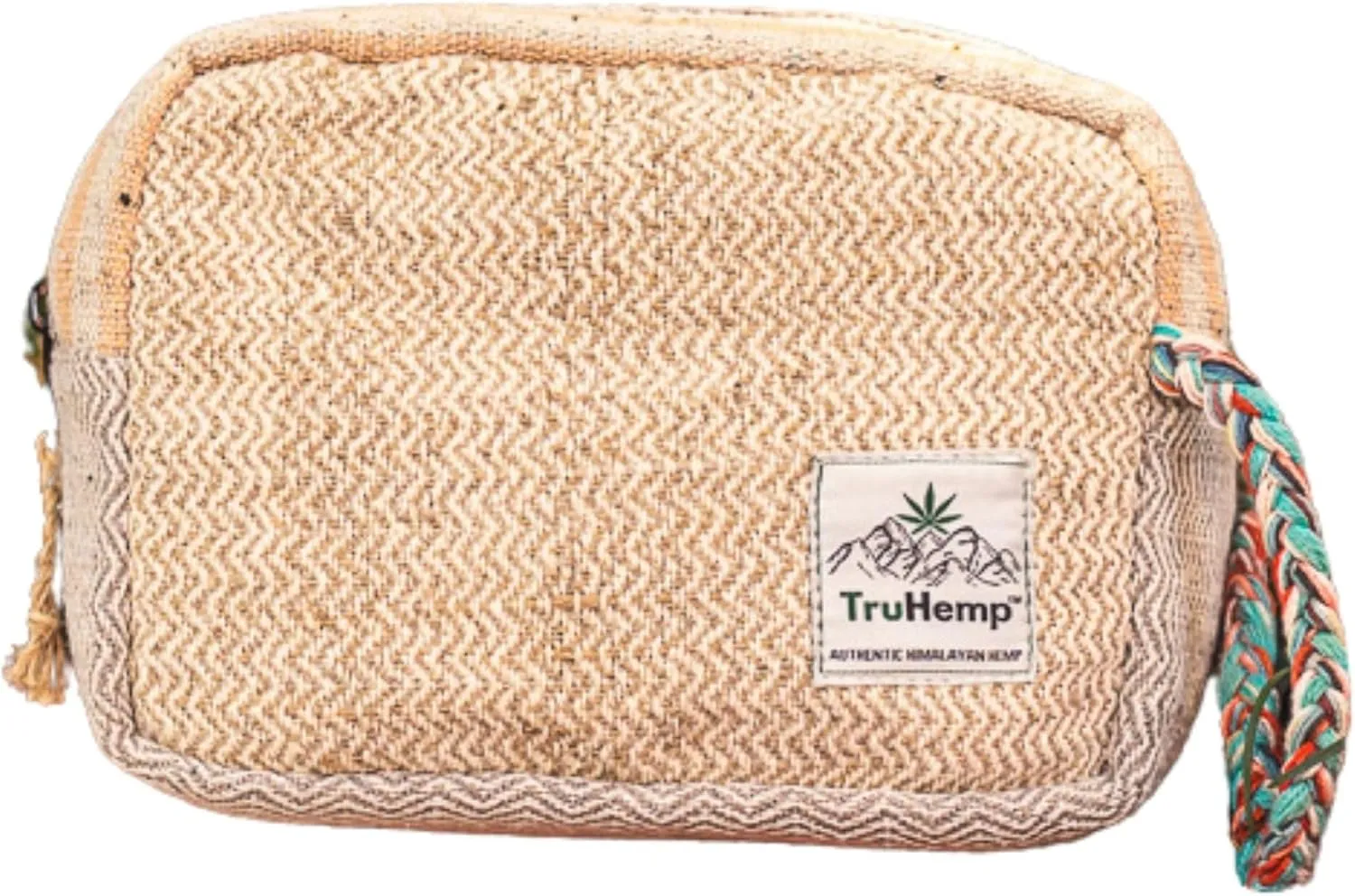 Himalayan Hemp Toiletry Kit – Natural Hemp Travel Pouch with Spacious Storage, Dual Zipper Compartments, Soft Cotton Lining