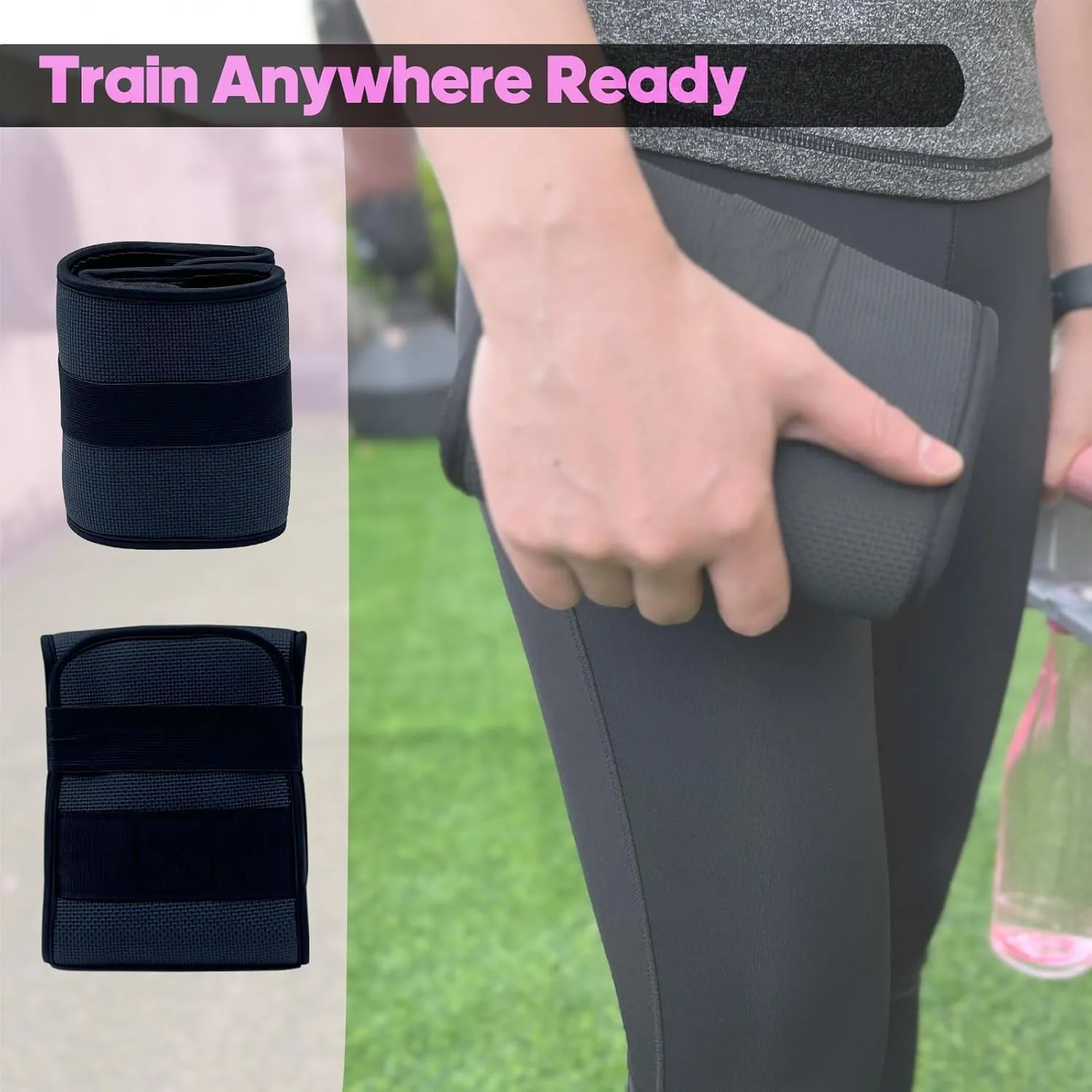 Hip-Thrust-Belt, Foldable Design, Slip-Resistant Padding, Supports 300 lbs, Ideal for Glutes Training with Dumbbells, Kettlebells & Plates, Great for Gym & Home Hip Thrust Workouts