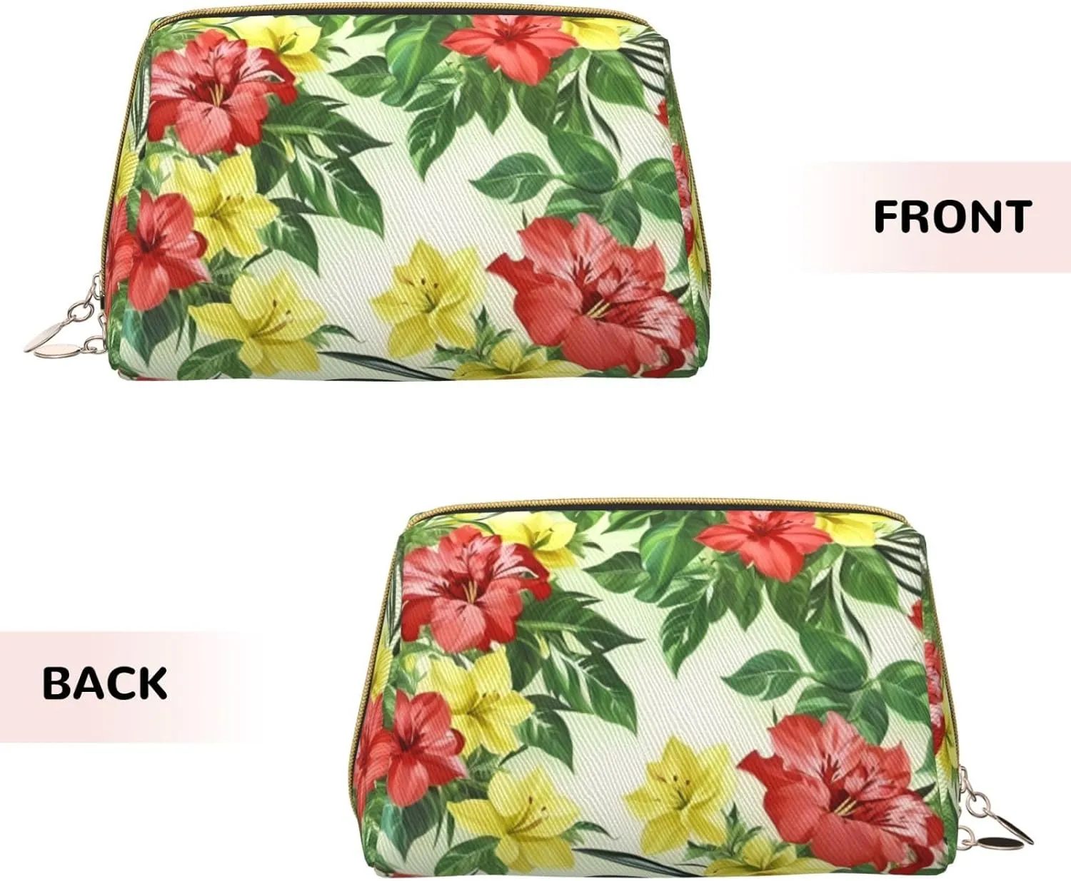 Hojas Tropicales Y Flores Toiletry Pouch, Travel-Friendly Makeup Organizer For Makeup Brushes, Lipsticks