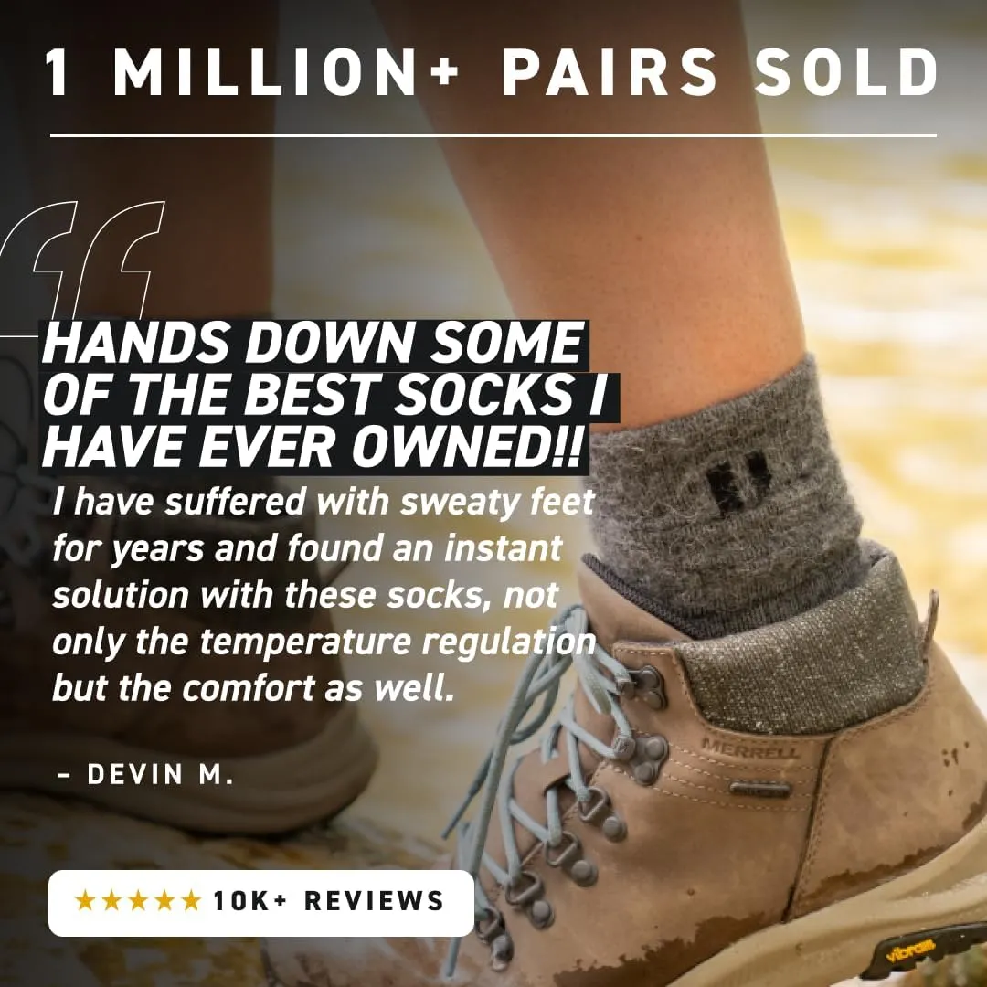 HOLLOW Alpaca Ankle Socks for Men and Women, Moisture Wicking Alpaca Socks for Hiking, Running, Temperature Regulating