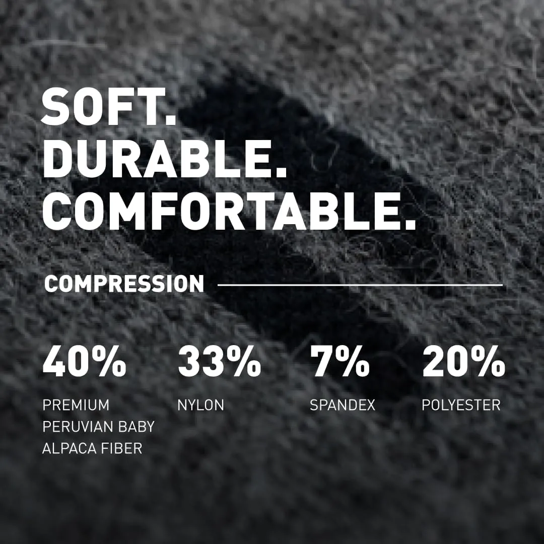 HOLLOW Alpaca Compression Socks for Men and Women, Moisture Wicking Alpaca Wool Socks for Hiking, Running,