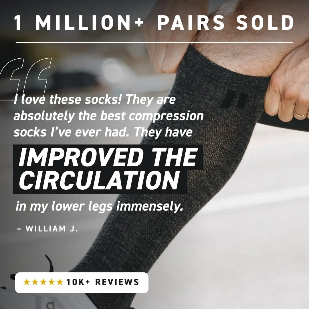HOLLOW Alpaca Compression Socks for Men and Women, Moisture Wicking Alpaca Wool Socks for Hiking, Running,