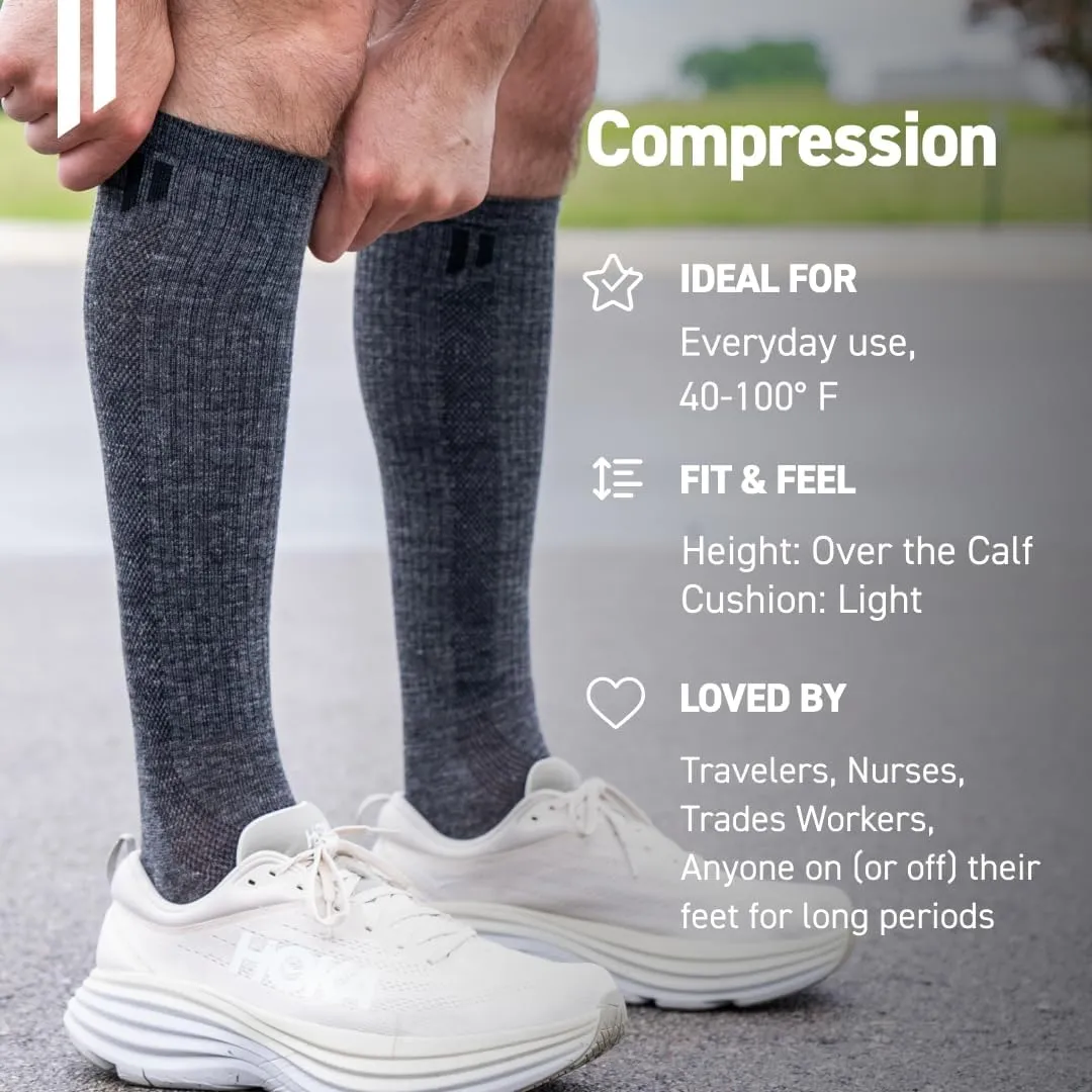HOLLOW Alpaca Compression Socks for Men and Women, Moisture Wicking Alpaca Wool Socks for Hiking, Running,