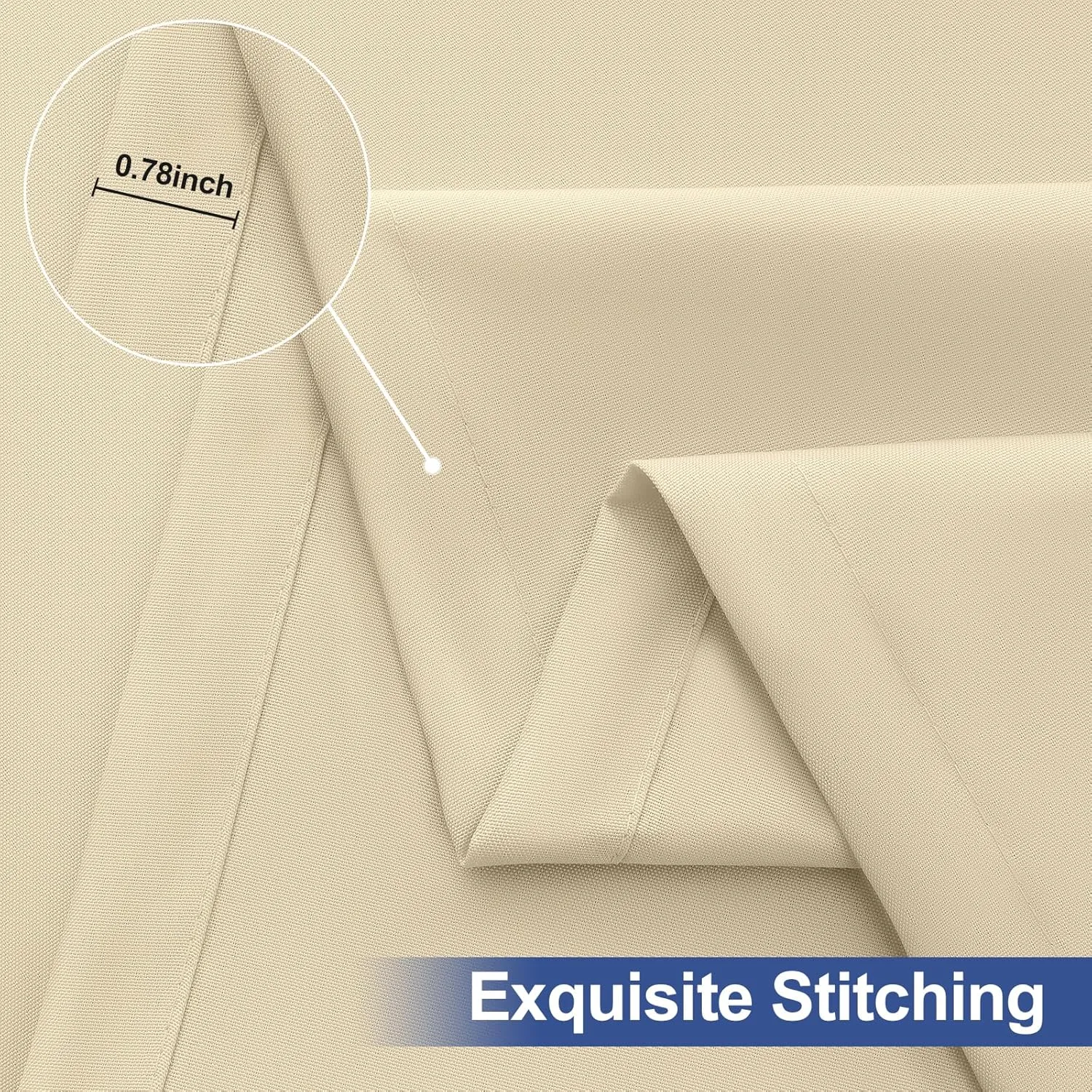 homing 2 Pack Rectangle Table Cloth, Elastic Fitted Fabric Tablecloth Fits for 8 Foot Folding Tables, Washable Table Cover for Picnic, Camping, Indoor & Outdoor (Champagne, 30" x 96")