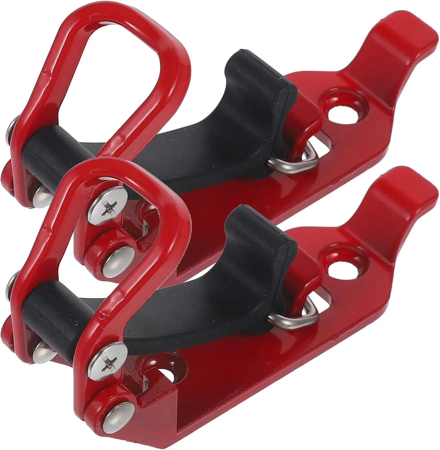 HOMSFOU 2pcs Metal Car Shovel Holder Clamp Mounting Bracket for Roof Rack Versatile Tool Fixation for Walls and Ladders Secure and Easy Installation