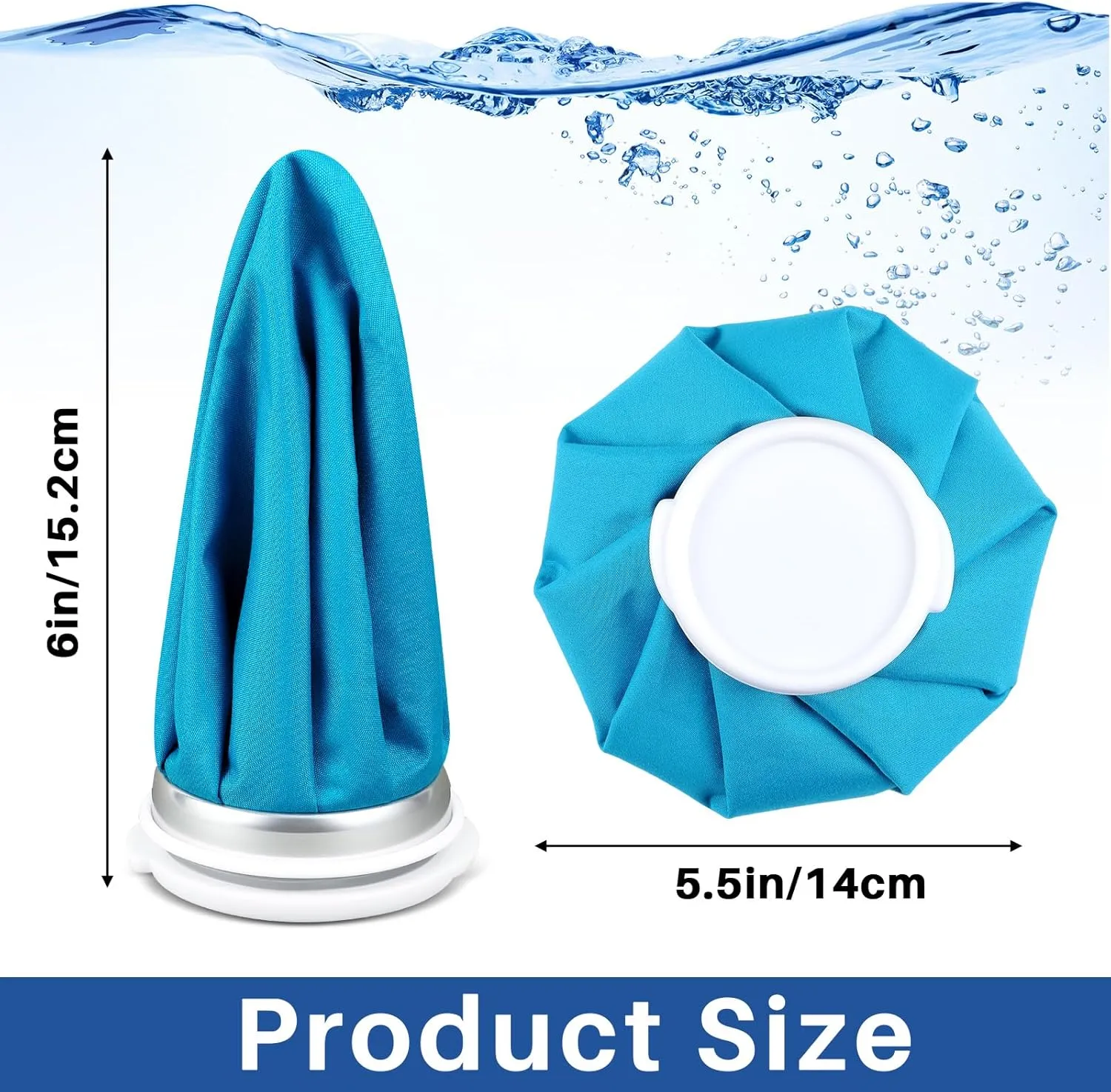 Honoson 4 Pack Reusable Ice Pack and Hot Water Bag for Adults, Cold and Hot Use for Injuries, Pain Relief, Wisdom Teeth, Breastfeeding, Tired Eyes, 5.5 Inches(Classic Pure Style)