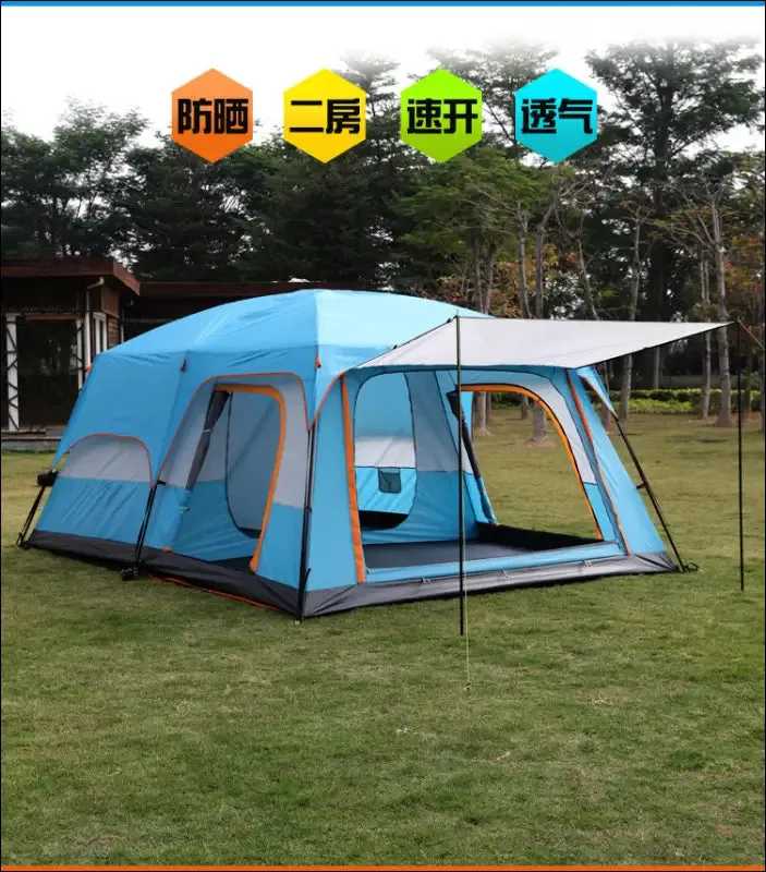 Hot sale 3-4 person luxury large dome family waterproof double layer two rooms rainproof outdoor