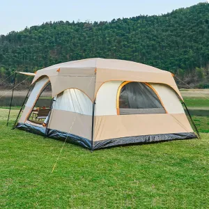 House Tent Large Tents for Camping Hiking Party,Multi-Family Tent with Mesh Windows,Sturdy Steel Poles,Waterproof Double Layer,Outdoor Tent Sun Shelter (Size : 2-6 Persons)
